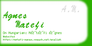 agnes matefi business card